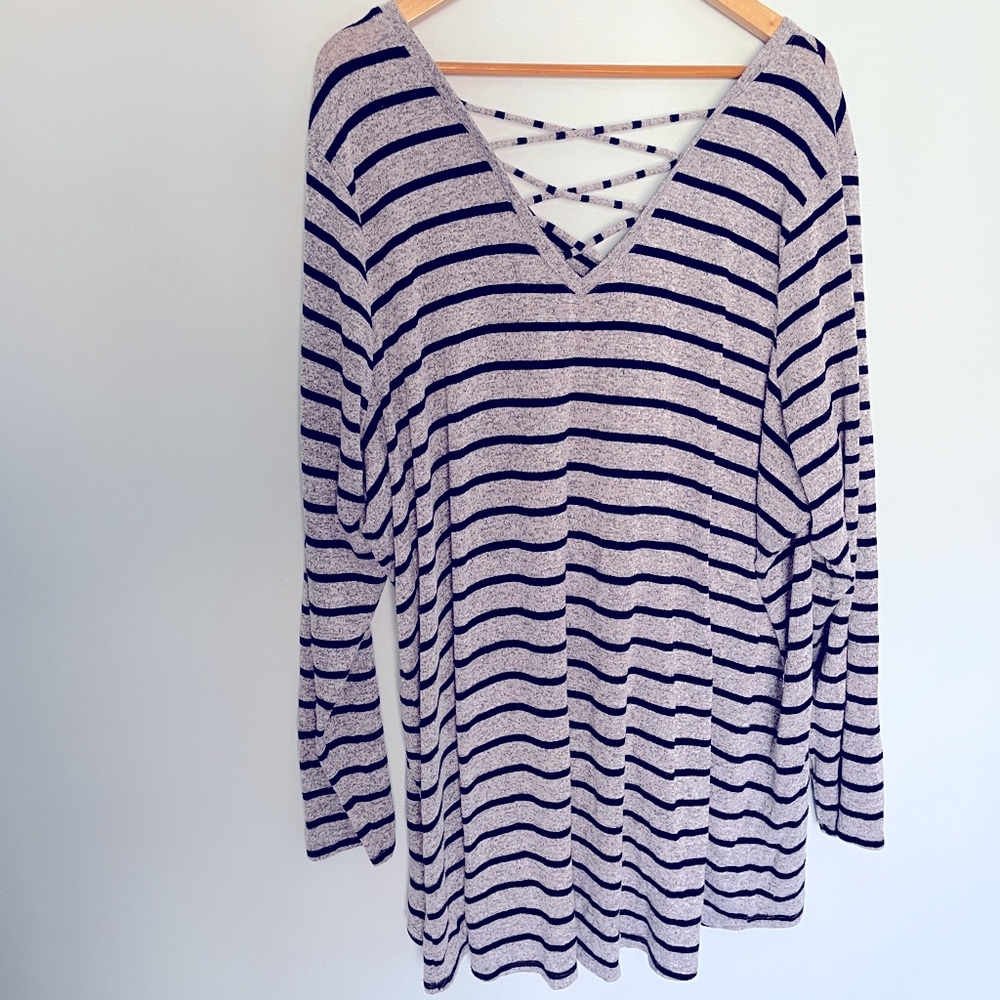 Gray & Black, Long Sleeve Knit shirt